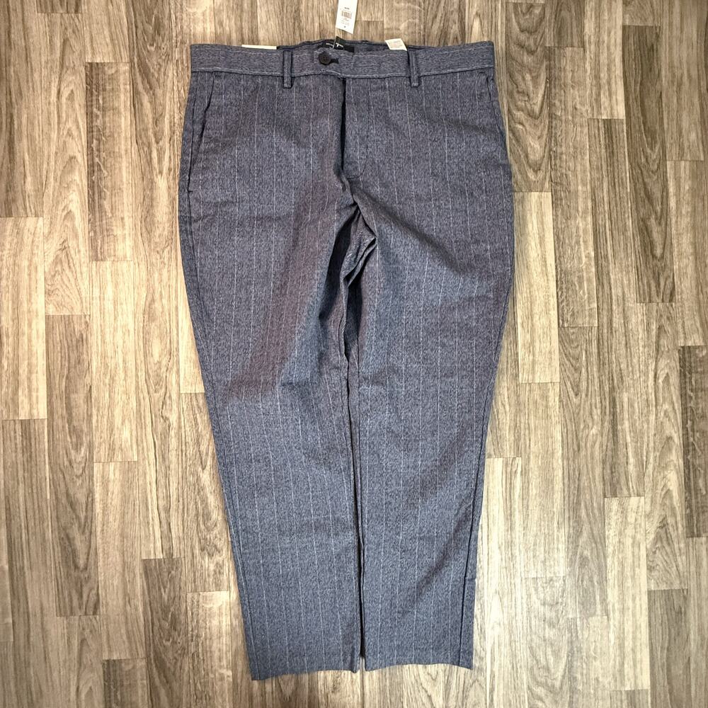 Banana Republic Grayson Slim Tapered Ankle Pants Men's 35x30 Blue Plaid NWT